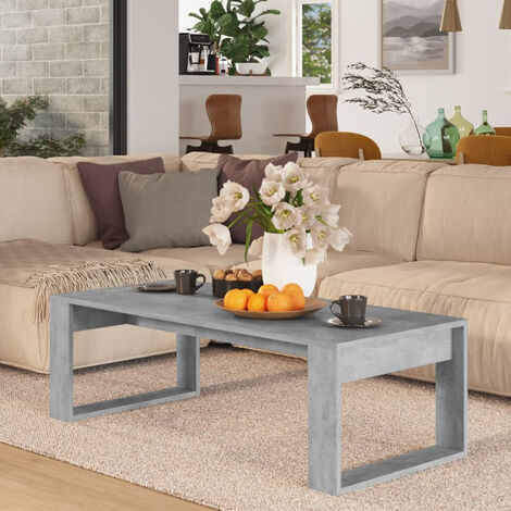 Coffee Table Concrete Grey 110x50x35 cm Chipboard