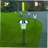 Solar Stainless Steel Lawn Lights 10 Pack Warm Color