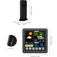Weather Station Alarm Clock Indoor & Outdoor Thermometer Hygrometer Black