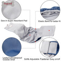 3Pcs Washable Male Dog Belly Band Wrap Waterproof Pet Diaper Toilet Training Dog Physiological Pant,L