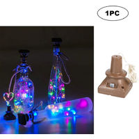 Square Solar Energy Light 1M Wine Bottle Decor Copper Wire Lamp String, Multicolor
