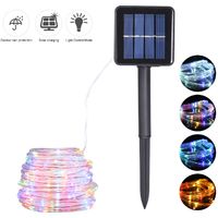 Energy Saving Solar Tube String Light 7M 50 Lamp Bead 8 Functions Transparent Pipe Copper Wire, Multicolor