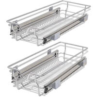 Pull-Out Wire Baskets 2 pcs Silver 300 mm
