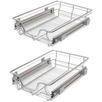 Pull-Out Wire Baskets 2 pcs Silver 400 mm