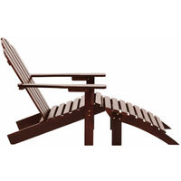 Garden Chair with Ottoman Wood Brown