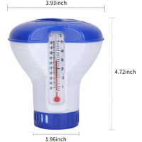 Pool Chemical Dispenser with Thermometer Floating Chlorine Tablets Dispenser