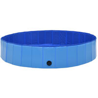 Foldable Dog Swimming Pool Blue 160x30 cm PVC