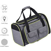 Dadypet Expandable 600D Material Travel Pet Carrier Soft Sided Foldable Pet Dog Cat Carrier Bag