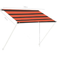 Retractable Awning 100x150 cm Orange and Brown