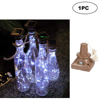 Square Solar Energy Light 4M Wine Bottle Decor Copper Wire Lamp String, White&1PC - White&1PC