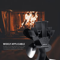 4 Blades Stove Fan Quiet Heat Powered Stove Fan Anodized Alumina Stove Fan for Wood Log Burner Fireplace