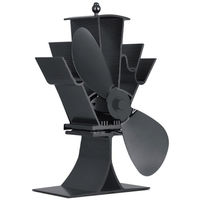 2 Blades Stove Fan Quiet Heat Powered Stove Fan Anodized Alumina Stove Fan for Wood Log Burner Fireplace