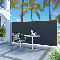 Retractable Side Awning 140 x 300 cm Black