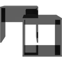 Coffee Table Set High Gloss Black 48x30x45 cm Chipboard