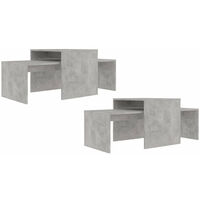 Coffee Table Set Concrete Grey 100x48x40 cm Chipboard
