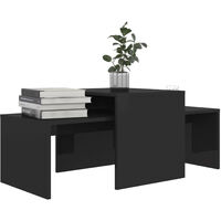 Coffee Table Set High Gloss Black 100x48x40 cm Chipboard