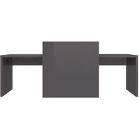 Coffee Table Set High Gloss Grey 100x48x40 cm Chipboard