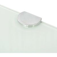 Corner Shelf with Chrome Supports Glass White 35x35 cm