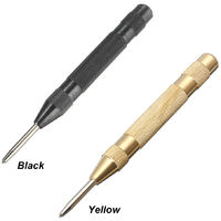 Automatic Center Pin Punch Strike Spring Loaded Marking Starting Holes Tool, Black - Black