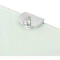 Corner Shelf withChrome Supports Glass White 25x25Cm