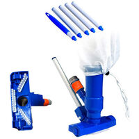 Swimming Pool Cleaning Kit Vacuum Cleaner Suction Head with Brushes Extendable Rod Mesh Bag