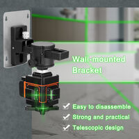 KKmoon 12lines laser level set, 3D, 220V,with wall-mounted bracket - with wall-mounted bracket