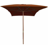 Outdoor Parasol with Wooden Pole Terracotta 200x300 cm