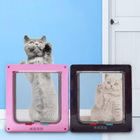 Pet supplies cat door cat hole dog door hole, can control the direction of entry and exit pet door cat kennel, L pink