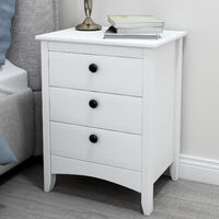 Bedside Cabinet, Chest of Drawers Bedroom Bedside Table,white