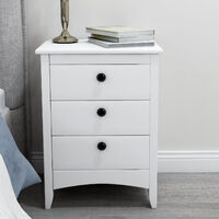 Bedside Cabinet, Chest of Drawers Bedroom Bedside Table,white