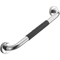 Stainless steel bathroom safety handrail with non-slip rubber cover (with perforated parts), 33cm long