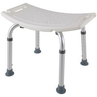 Aluminum alloy bathing arc bath chair (7 levels adjustable 0-14cm/with shower bracket/load bearing 136kg), white