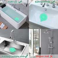 Silicone bathtub stoppers (1 set of 2), green