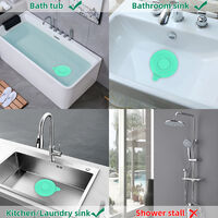 Silicone bathtub stoppers (1 set of 2), green