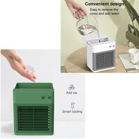 Mini USB Air Cooler Portable Air Conditioner Personal Evaporative Cooler Small Fan Humidifier with Night Light 3 Speeds for Home Bedroom Office,model:Green