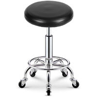 Round Elastic PU Leather Stool Cover Synthetic Bar Stool Seat Cover Slipcover Dinning Chair Cover--Black,model:Black