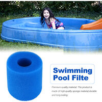 Swimming Pool Filter, Pool Filter for Intex Type S1 Reusable/Washable Swimming Pool Filter Foam Cartridge Sponge Pool Cleaner, Blue 93*30*102 MM,model:Blue