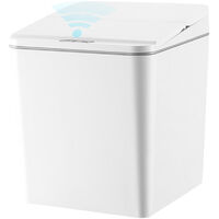 6L Touch-free Trash Cans Smart Induction Trash Bin Automatic Garbage Can Infrared Motion Sensor with Lid for Car Kitchen Bathroom Office Bedroom,model:White 6L - model:White 6L