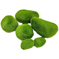 6PCS Artificial Moss Rocks Decorative Green Moss Balls Fake Moss Covered Stones No Maintenance Required for Home Crafts Xmas Indoor Oudoor Garden Office Decoration,model:Green
