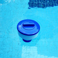 Large Size Float Dispenser Float Cup Pool Chlorine Tablet Dispenser for Pool, Spa, Hot Tub, and Fountain, Perfect for Inflatable Above-Ground Pools,model:white and blue