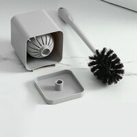 Punch-Free Wall-Mounted Toilet Brush Drain With Base Set Household Toilet Hanging Toilet Cleaning Brush,model:White