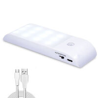 PIR Motion Sensor Light Led Night Light USB Rechargeable Human Body Induction Lamp for Wardrobe/Closet/Cabinet/Cupboard/Stairs/Hallway,model:Warm white