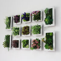 6x9.5 Inch Artificial Flower Plant with Photo Display Frame Wall Hanging Planter Indoor Vertical Wall Fake Planter for Home Office Art Decoration,model: Type 4 - model: Type 4