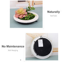 7.8Inch Artificial Flower Plant with Round Photo Display Frame Wall Hanging Planter Indoor Vertical Wall Fake Planter for Home Office Art Decoration,model: Type 4 - model: Type 4
