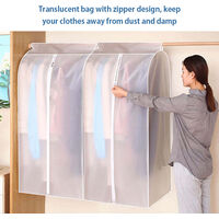 Garment Clothes Cover Protector Hanging Garment Storage Bag Translucent Dustproof Waterproof Hanging Storage Bag for Wardrobe with Full Zipper JINMIE 