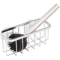 Kitchen Sponge Holder Stainless Steel Sink Basket Sorage Braket Rustproof Waterproof Liquid Drainer Rack,model:Silver