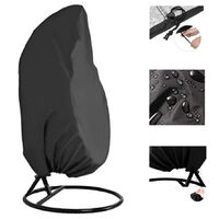 Patio Hanging Chair Cover Outdoor Egg Chair Cover Durable Waterproof Swing Chair Dust Cover Black, S Size 115 * 190cm,model:Black 115 x 190cm