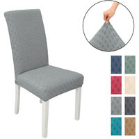 Dining Chair Slipcover, High Stretch Removable Chair Cover Washable Chair Seat Protector Cover, Jacquard Rhombus, Chair Cover Slipcover for Home Party Hotel Wedding Ceremony, Grey,model:Grey