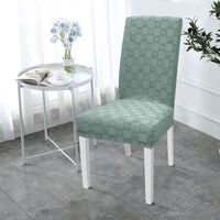 Dining Chair Slipcover, High Stretch Removable Chair Cover Washable Chair Seat Protector Cover, Jacquard Pattern, Chair Cover Slipcover for Home Party Hotel Wedding Ceremony, Green,model:Green