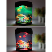USB Jellyfish Aquarium Electric Aquarium Tank Night Lights LED Jellyfish Mood Lights with Color Changing for Living Room Home Bedroom Desktop Decoration Gift for Kids and Adults,model:Black & White